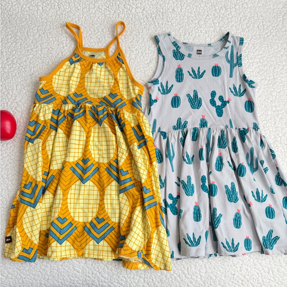 Tea Collection Yellow and Blue Geometric Dress Set